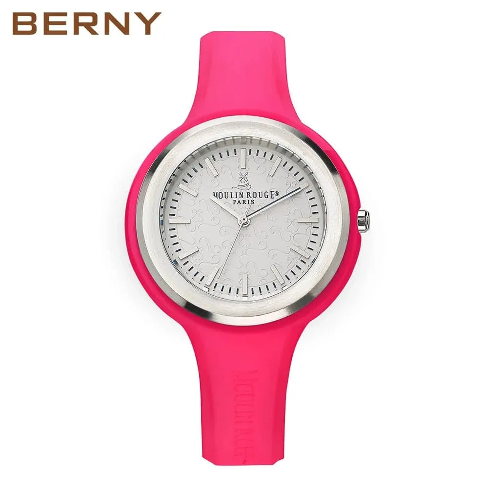 Women's Waterproof Watches with Silicone Sports Strap - Berny MR201